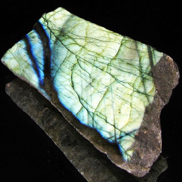 195.6ct Flashy Peacock Color Labradorite Slab: Excellent and well colored; with treatment