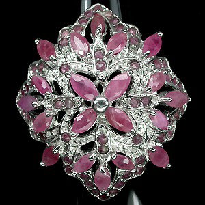 67ct Top Rich Red Ruby Sterling Ring: Excellent well-crafted piece