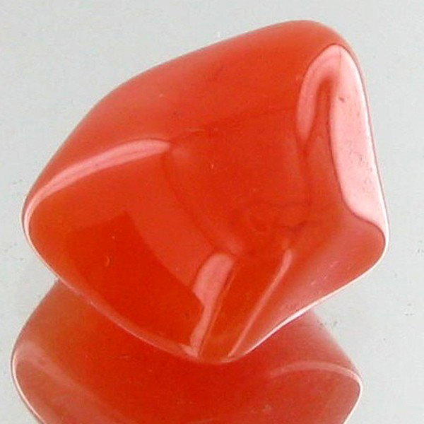16.5ct Carnelian Freeform Cabochon: Excellent and well colored; with treatment