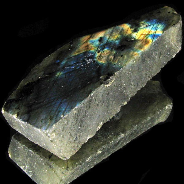 235ct Flashy Peacock Color Labradorite Slab: Excellent Piece; well colored and cut; with treatment