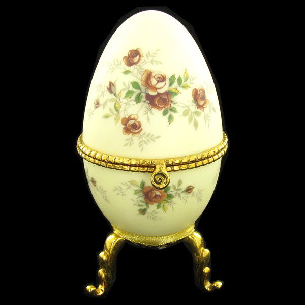 Fabrege Style Decorative Egg Photo Holder: Well crafted; 5"