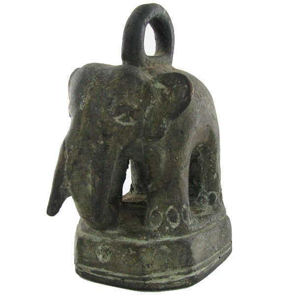 Antique Bronze Thai Elephant Opuim Weight: Scarce heavy piece; 4" 1400gm
