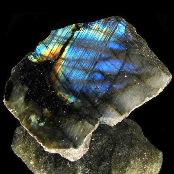 183.45ct Flashy Peacock Color Labradorite Slab: Excellent and well colored; with treatment