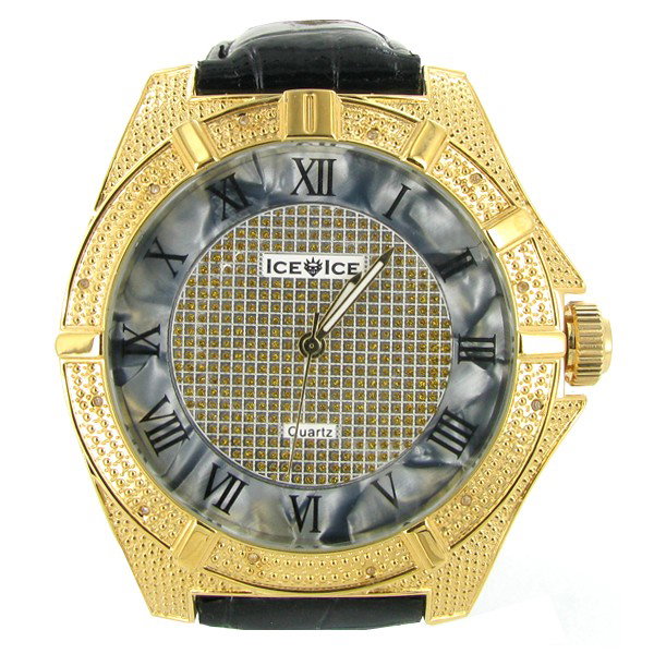 New Ice Time Mens Diamond Bezel Watch: Brand new mens bling style with 10 diamonds in bezel; 2 different color bands; box and papers; retail $1595