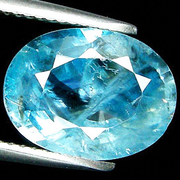 6.69ct Oval Cut Light Bluegreen Paraiba Zircon: Excellent piece; Well cut and colored; with treatment