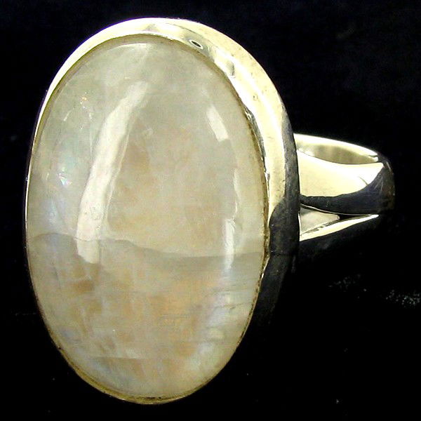 54.61twc Moonstone Sterling Ring: Excellent well crafted piece; stone well cut/colored with treatment