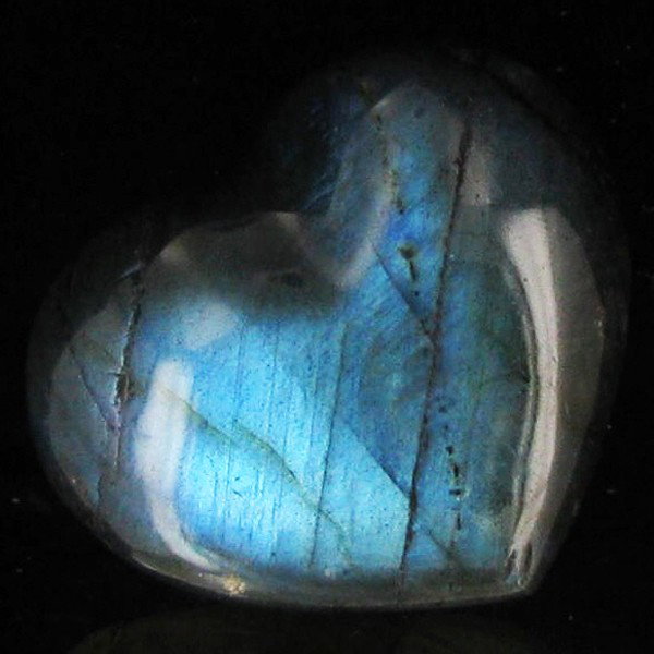 48.18ct Gem Grade Labradorite Peacock Colors Heart: Excellent Piece; well colored and cut; with treatment