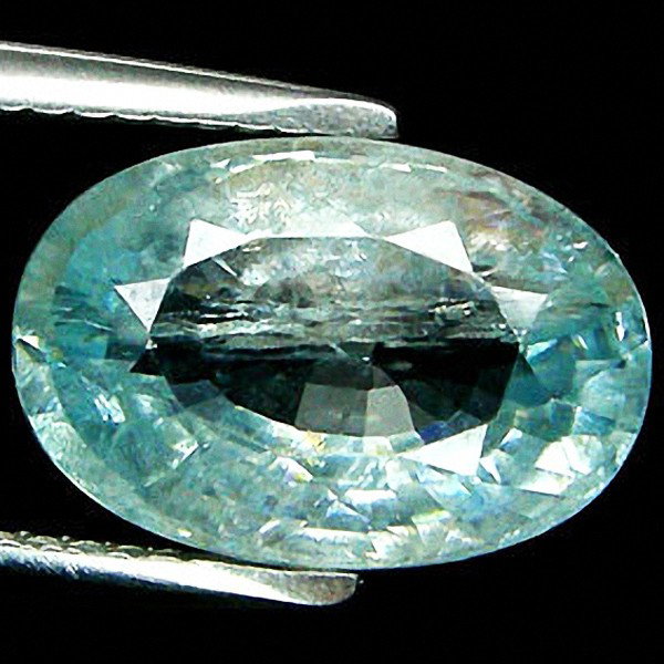 6.16ct Oval Cut Light Blue Paraiba Zircon: Excellent piece; Well cut and colored; with treatment