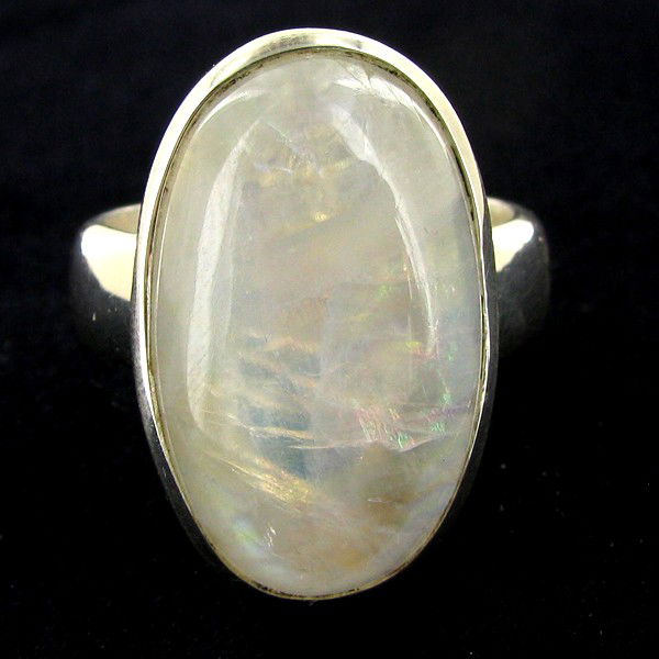 55.02twc Moonstone Sterling Ring: Excellent well crafted piece; stone well cut/colored with treatment