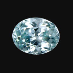 .25ct Sky Blue Oval Cambodia Zircon: Excellent piece; well cut & colored; with treatment