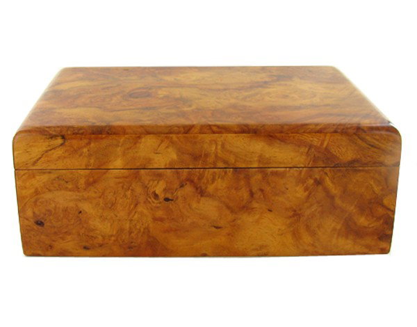 Handcrafted Afzelia Burl Box: Excellent handmade piece with rare inlaid burl