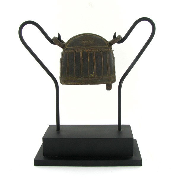 Antique Thai Cow Bell on Stand: Excellent piece; 9" on stand