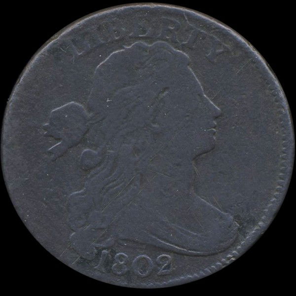 1802 Large Cent RARE Error 1/000: Nice piece with vVF/F details; light porosity; CW $900