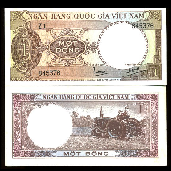 1962 Vietnam 1 Dong Crisp Uncirculated Note: Scarce high grade issue; higher book value