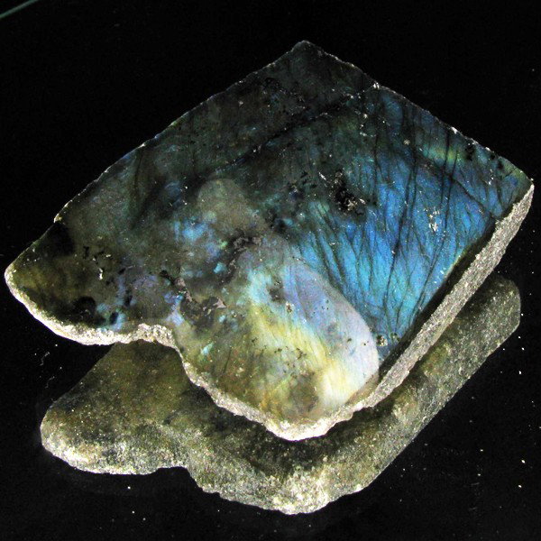 269ct Flashy Peacock Color Labradorite Slab: Excellent and well colored; with treatment
