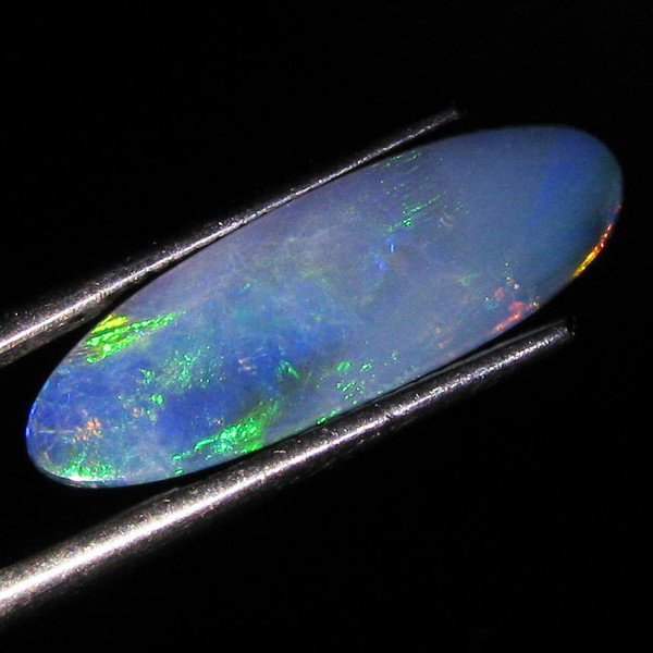3.35ct Australian Black Opal Doublet Full Fire ES: Rare natural piece full of fire