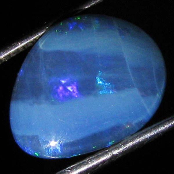 4.94ct Australian Black Opal Doublet Full Fire ES: Rare natural piece full of fire