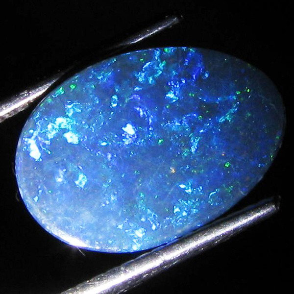 2.9ct Australian Black Opal Doublet Full Fire ES: Rare natural piece full of fire