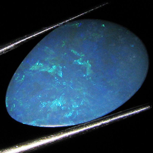 5.5ct Australian Black Opal Doublet Full Fire ES: Rare natural piece full of fire