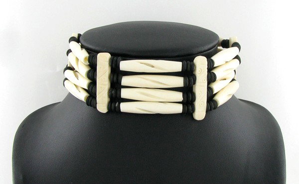 Handcraft Amer Indian Bone Choker Necklace EST: $: Well made piece