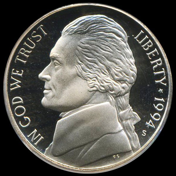 1994S Proof Jeff 5c Graded PR69 EST: $45 - $90 (C: Excellent; grade appears accurate