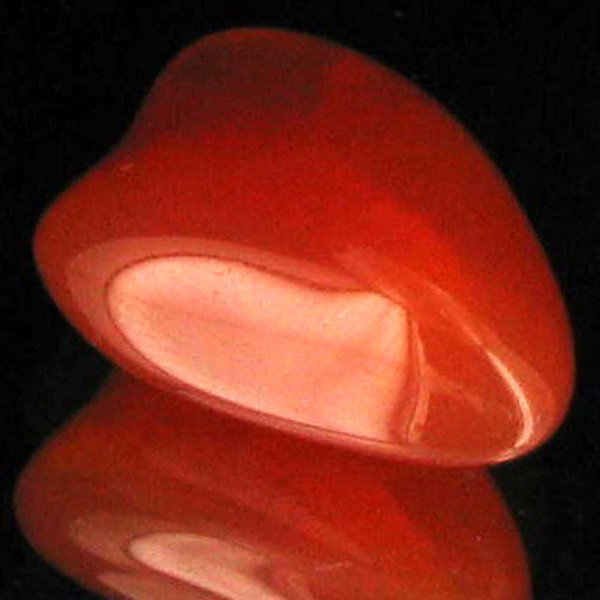 12.4ct Carnelian Freeform Cabochon: Excellent and well colored; with treatment