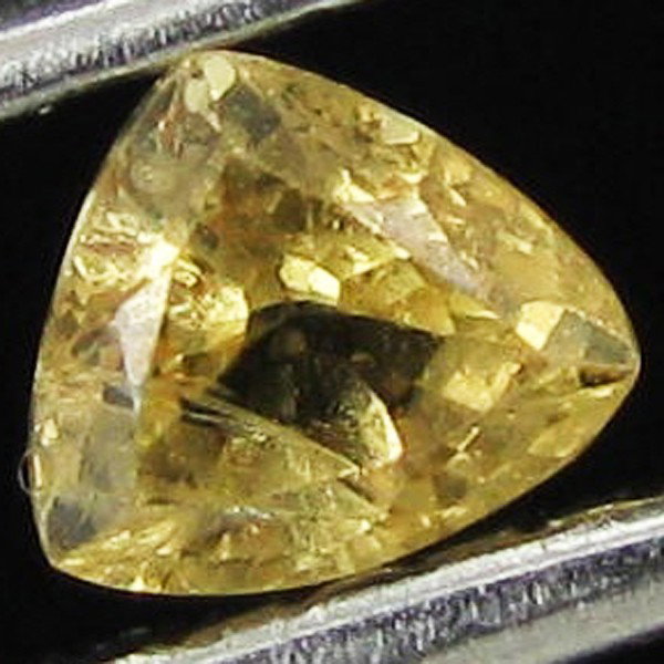 .2ct Yellow Sapphire Trillion: Excellent piece; well cut and colored; with treatment