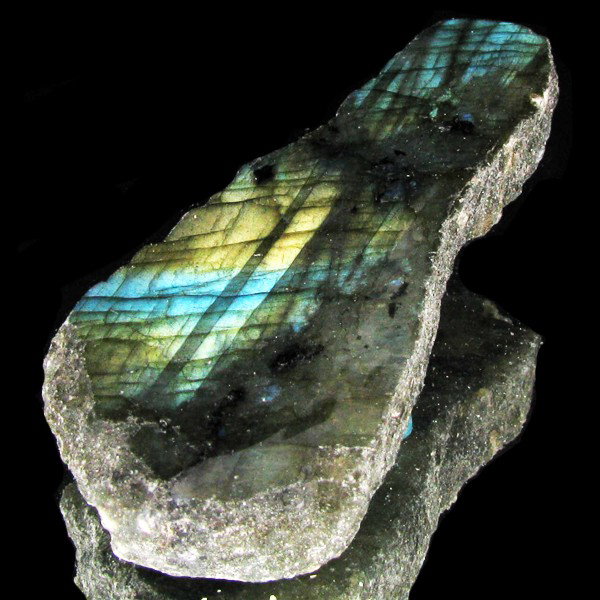 225.8ct Flashy Peacock Color Labradorite Slab: Excellent and well colored; with treatment