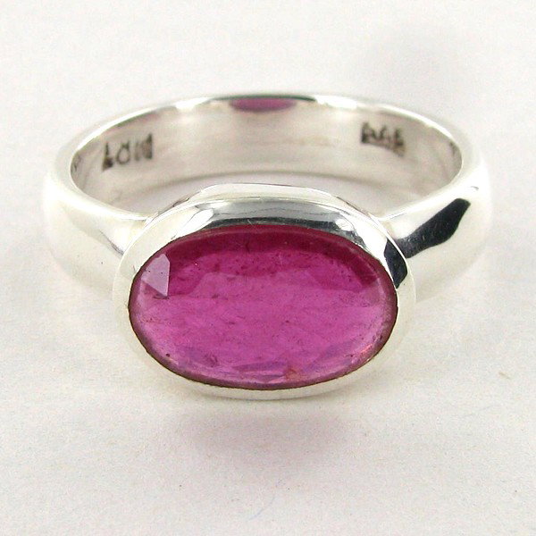 31.15twc Mozambique Ruby Sterling Ring: Excellent well crafted piece; stone well cut/colored with treatment