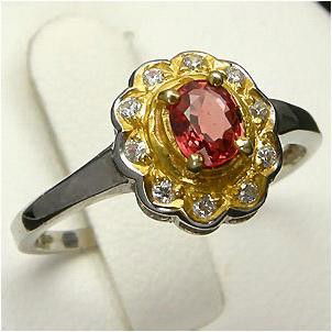 8twc Orange Pink Spinel Ring Gold Vermeil Size 7: Excellent well-crafted piece