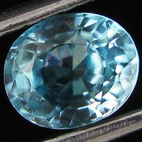 0.95ct Natural Blue Zircon Cambodia Oval: Excellent Piece; well colored and cut; with treatment