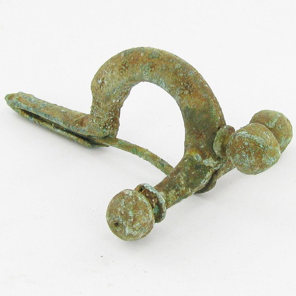 Ancient Roman Fibula Broach 1800+ y/o EST: $150 -: Excellent bronze piece RARE with intact pin