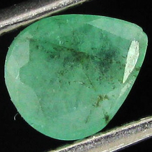0.7ct Green Colombia Emerald Pear: Excellent specimen; well cut and colored; with customary treatment unless noted otherwise
