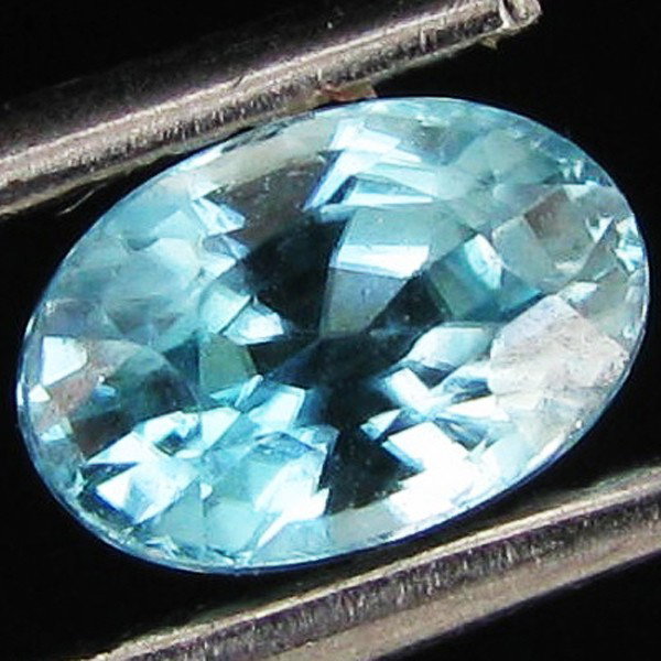 0.95ct Natural Blue Zircon Cambodia Oval: Excellent Piece; well colored and cut; with treatment