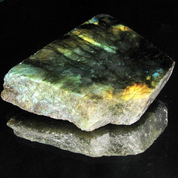 341.95ct Flashy Peacock Color Labradorite Slab: Excellent and well colored; with treatment