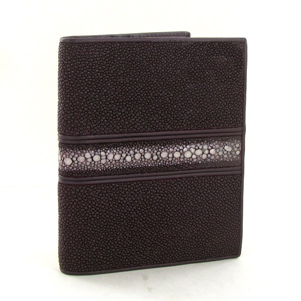Mens Stingray Hide Wallet EST: $180 - $360 (ACT-3: Well made; brand new black upright mens Stingray Hide wallet. 3.75" x 4" when folded; multiple card slots; bill slots and license flap inside