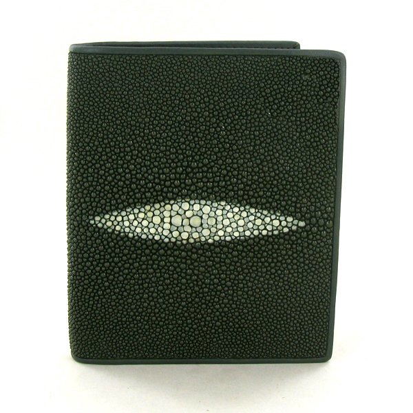 Mens Stingray Hide Wallet EST: $180 - $360 (ACT-3: Well made; brand new dark green upright mens Stingray Hide wallet. 4.5" x 3.75" when folded; multiple card slots; bill slots and license flap inside