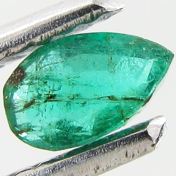 0.25ct Colombian Emerald Pear: Excellent piece; well cut & colored; with treatment