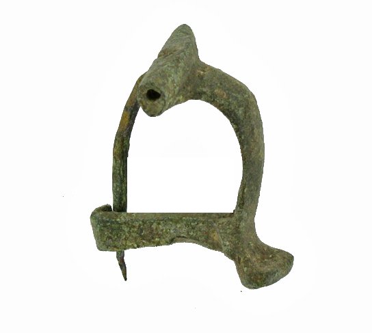 Ancient Roman Fibula Broach 1800+ y/o: Excellent bronze piece RARE with intact pin