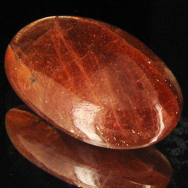 24.25ct Vibrant Sunstone Cabochon: Excellent piece; well cut & colored; with treatment