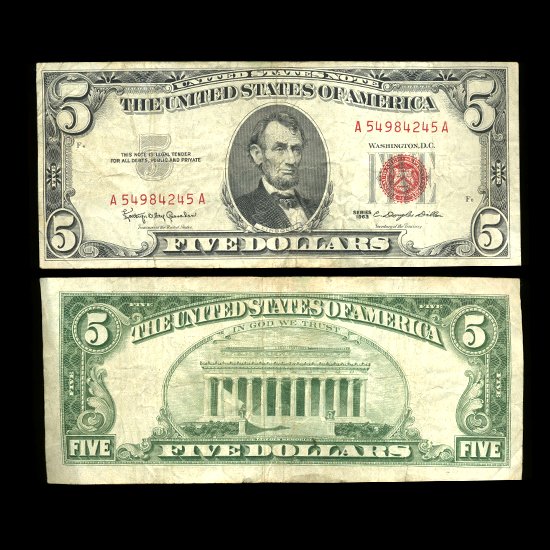1963 $5 United States Note Hi Grade Scarce: VERY RARE Cambodian Zircon top grade; RARE COLOR
