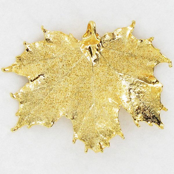 Gold Filled Maple Leaf Pendant: Delicate heavy gold filling; 2.5"