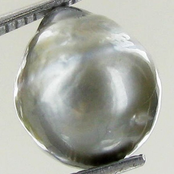 9.66ct Freeform Tahitian Black Pearl: Uniquely shaped; drilled and ready for one-of-a-kind pendant