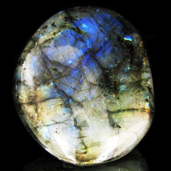 310ct Large Polished Rainbow Labradorite Cabochon: Excellent natural polished specimen