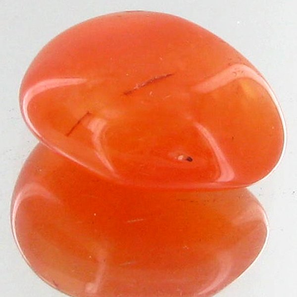 18.4ct Carnelian Freeform Cabochon: Excellent and well colored; with treatment