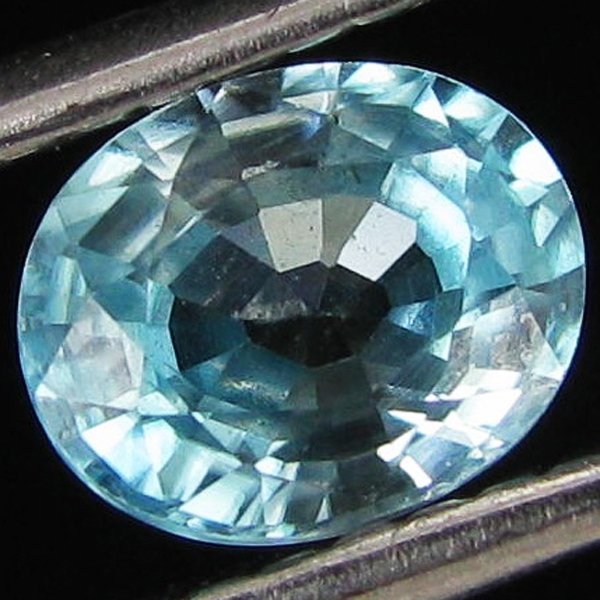 1.15ct Natural Blue Zircon Cambodia Oval: Excellent Piece; well colored and cut; with treatment