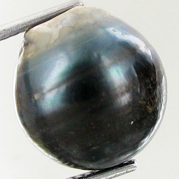 14.81ct Freeform Tahitian Black Pearl: Uniquely shaped; drilled and ready for one-of-a-kind pendant