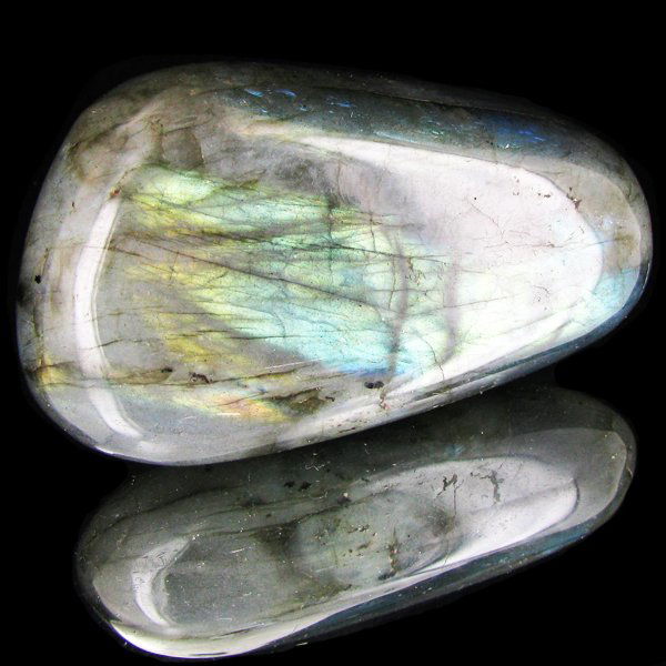 575ct Large Polished Rainbow Labradorite Cabochon: Excellent natural polished specimen