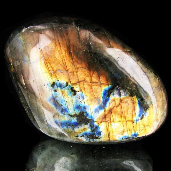 830ct Large Polished Rainbow Labradorite Cabochon: Excellent natural polished specimen