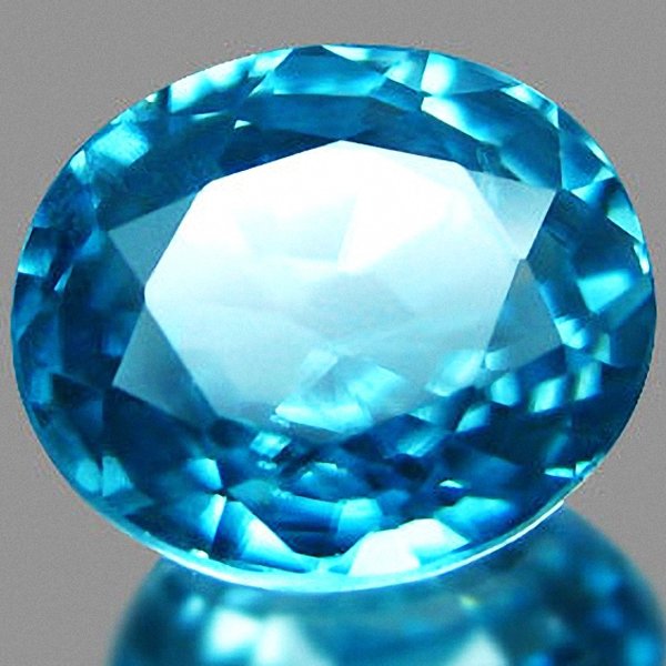 3.49ct Natural Blue Zircon Cambodia: Excellent piece; well cut and colored; with treatment